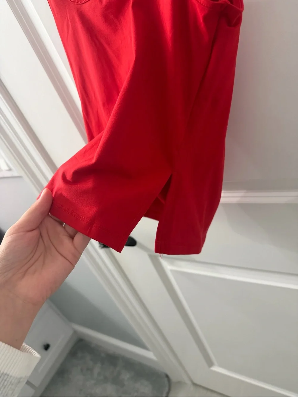 Red Sleeveless Draped Tank Top